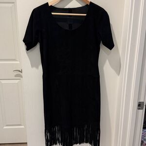 RtA Black Suede Dress with fringes size XS
